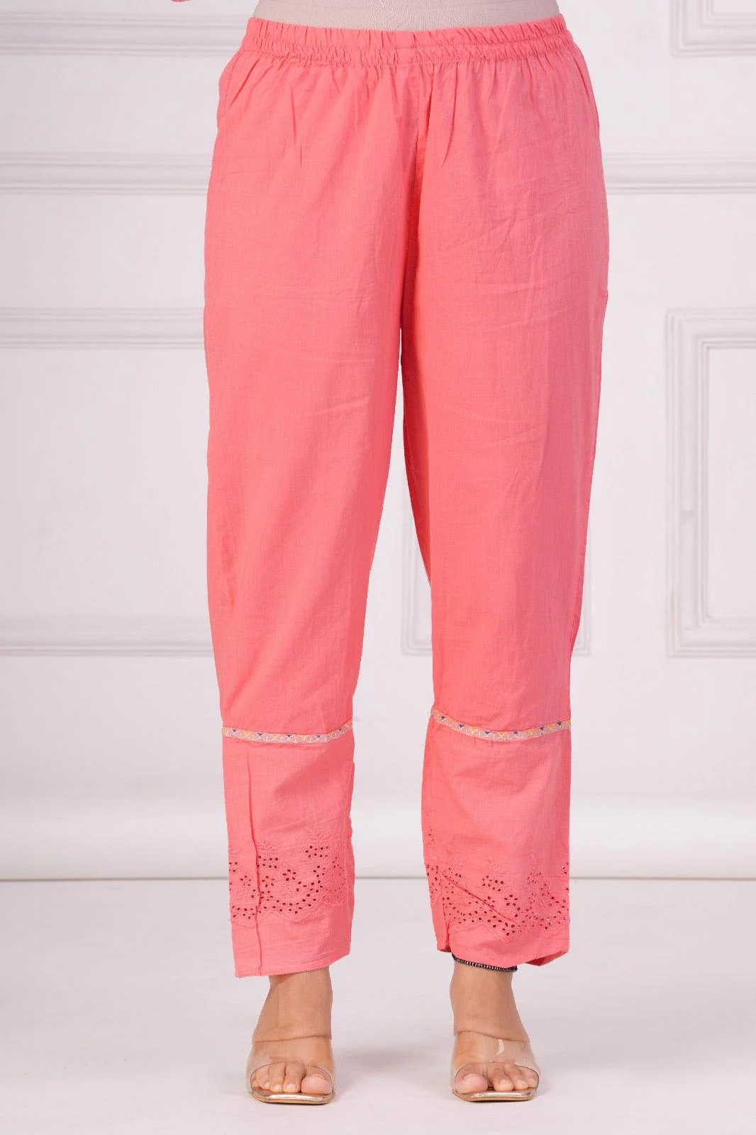 Embroidered Cotton Schiffli Kurta and Pant Set with Dupatta - Image 9