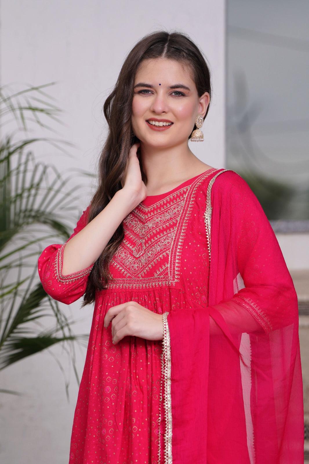 Embroidered Kurta and Pant Set with Dupatta - Image 3