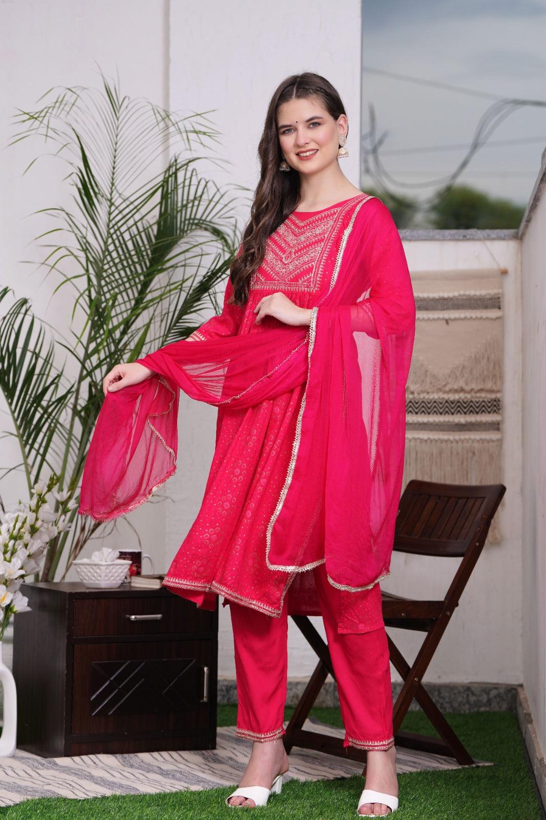 Embroidered Kurta and Pant Set with Dupatta - Image 6