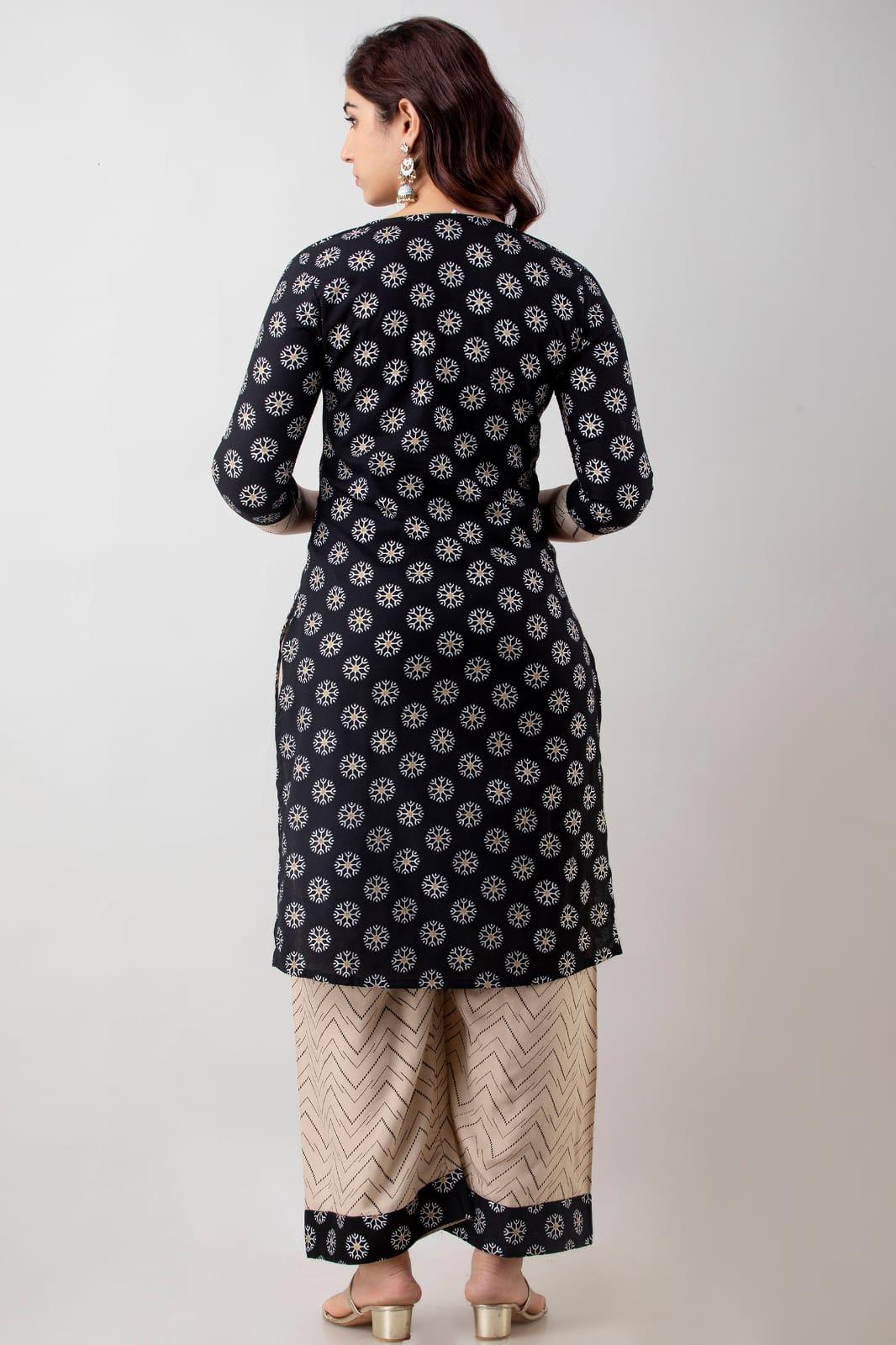 Ethnic Motifs Printed Kurta and Palazzo Set - Image 6