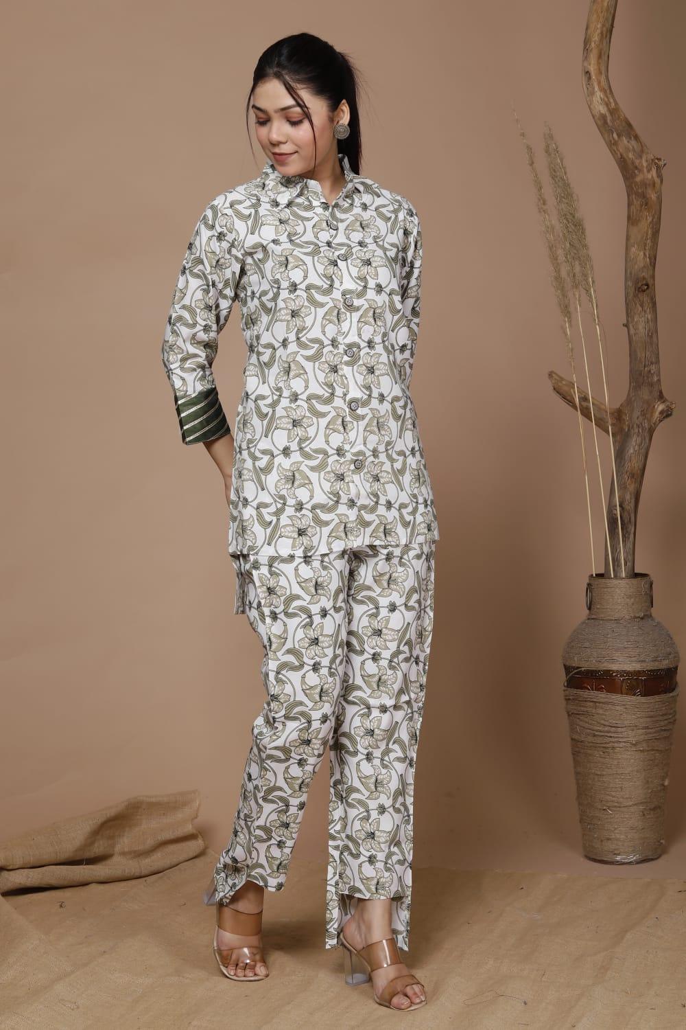 Floral Printed Rayon Co-Ord Set - Image 3