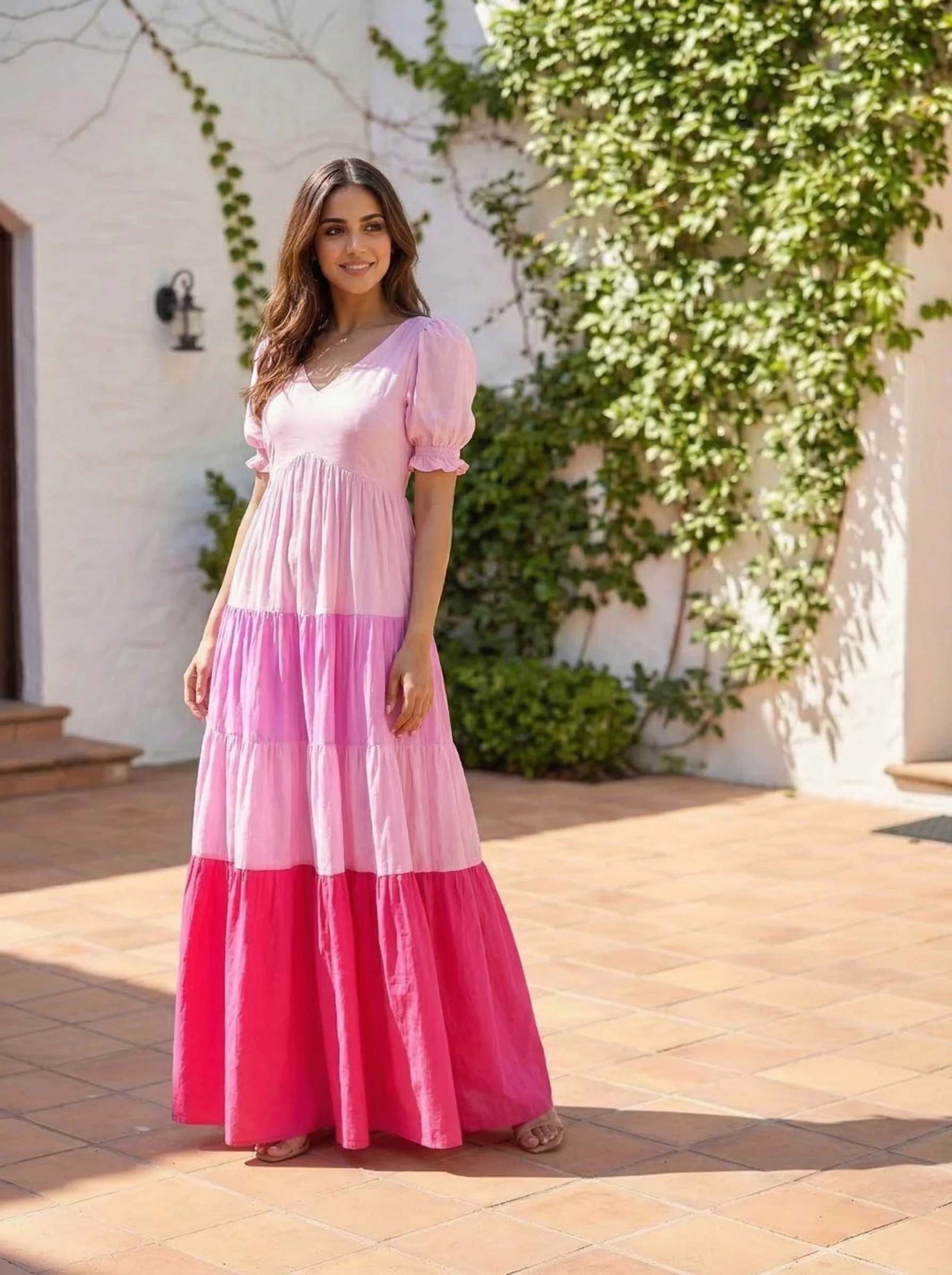 Pink Embellished Cotton Anarkali Gown - Image 6