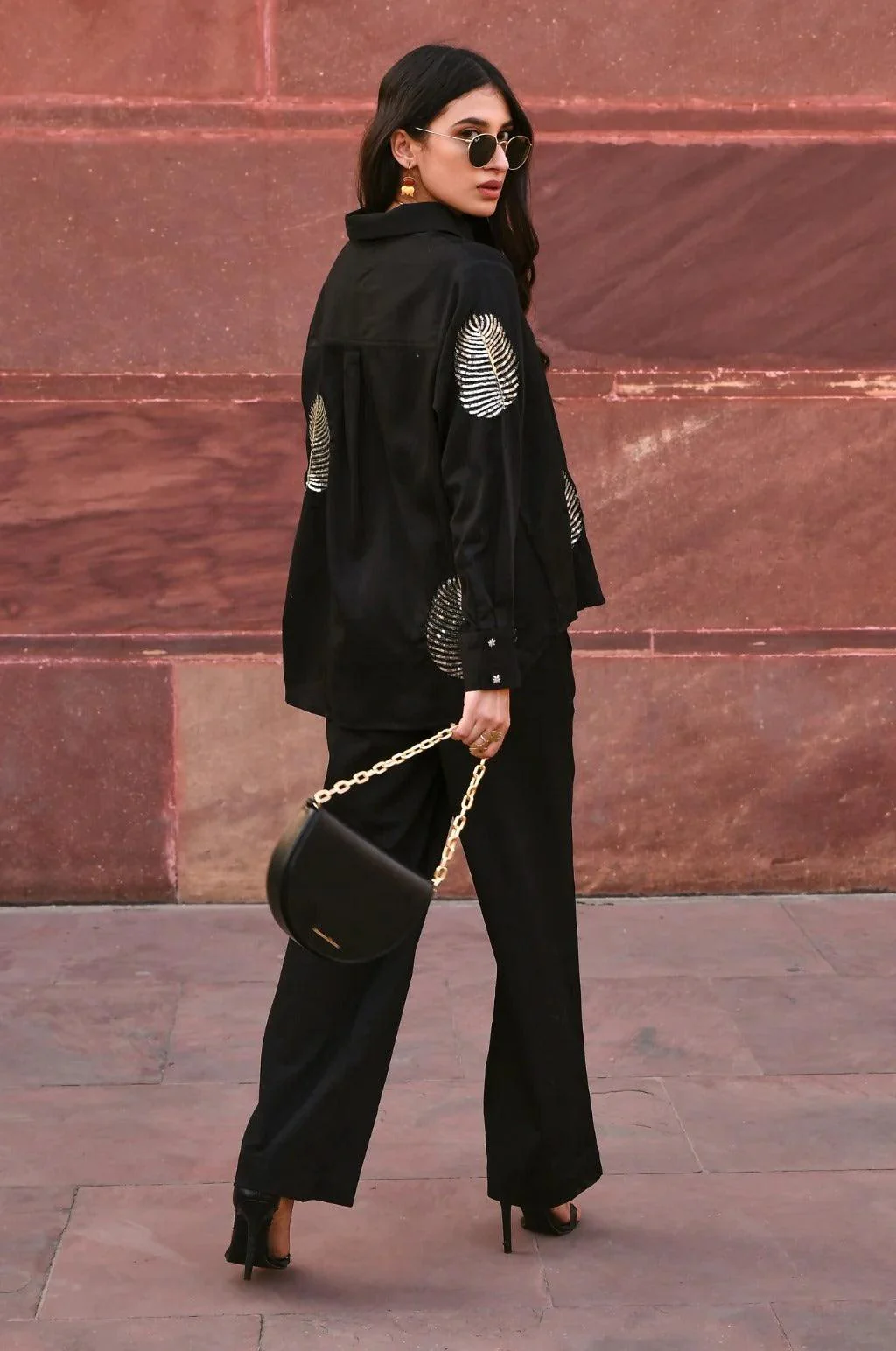 Black Squin Embroidered Co-Ord Set - Image 3